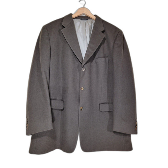 Bill Blass 100% Cashmere Brown Sport Coat Suit Jacket Blazer - 48L - Picture 1 of 10